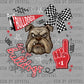 Let's Go Bulldogs Red Ready to Press Instant Peel DTF Transfers Sublimation Transfers