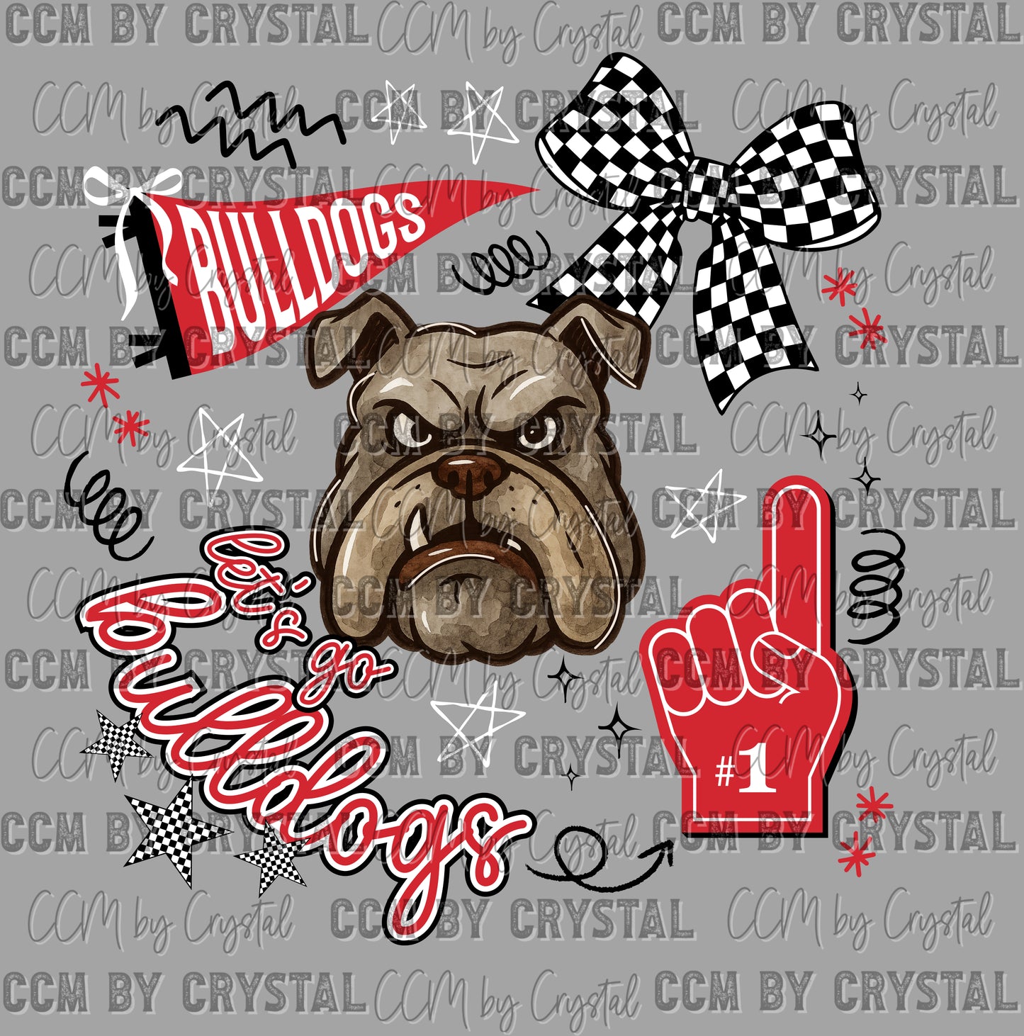 Let's Go Bulldogs Red Ready to Press Instant Peel DTF Transfers Sublimation Transfers