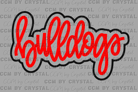 Bulldogs Red Black Ready to Press DTF Transfers Sublimation Transfers