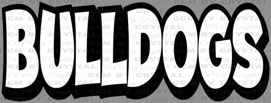 Bulldogs Black and White Mascot Sports Ready to Press Transfer DTF Transfer Sublimation Transfer
