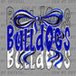 Bulldogs White Outline Mascot Ready to Press Transfer DTF Transfer Sublimation Transfer
