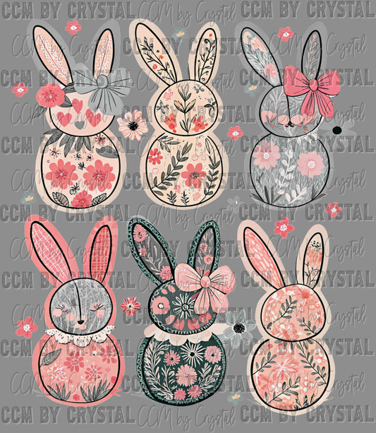 Easter Bunnies Ready to Press Transfer DTF Transfer Sublimation Transfer