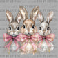 Pink Bow Bunnies Easter Ready to Press DTF Transfers Sublimation Transfers