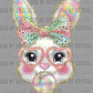 Pastel Bubblegum Bunny Glasses Faux Glitter Ready to Press Transfer DTF Transfer Sublimation Transfer