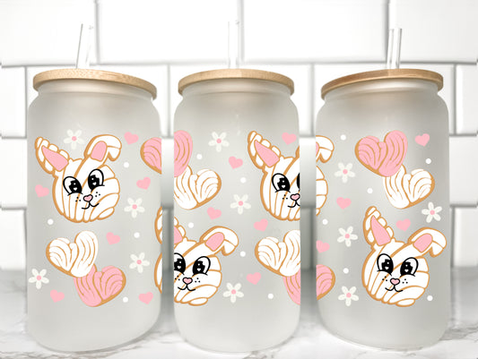 Easter Bunny Conchas UV Transfer 16oz Libby Glass Can Wrap Ready to Apply