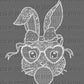 Lace Easter Bunny Ready to Press Transfer DTF Transfer