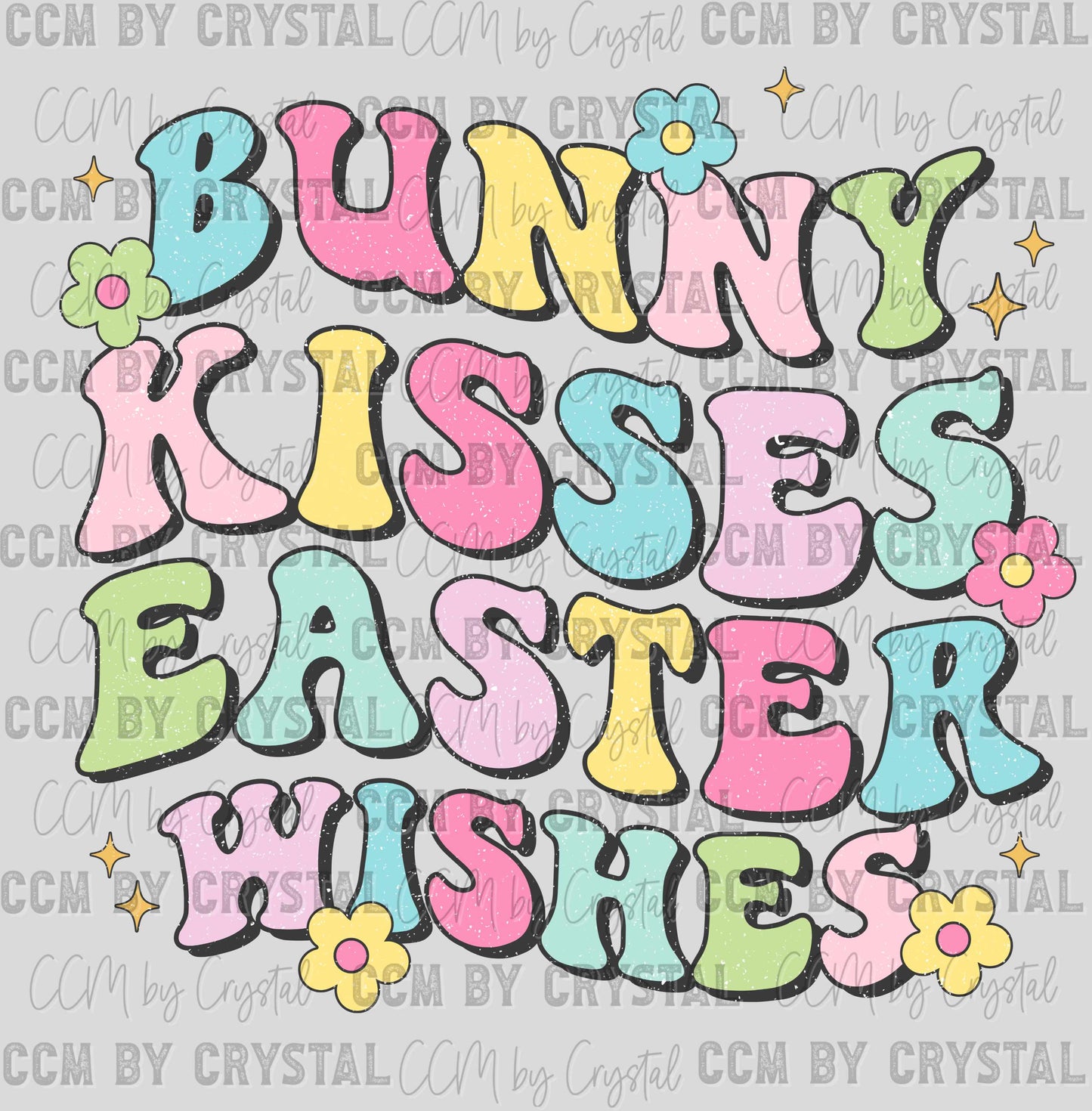 Bunny Kisses Easter Wishes Ready to Press Transfer