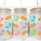 Easter Bunny and Carrots UV DTF Transfer 16oz Libby Glass Can Wrap Ready to Apply