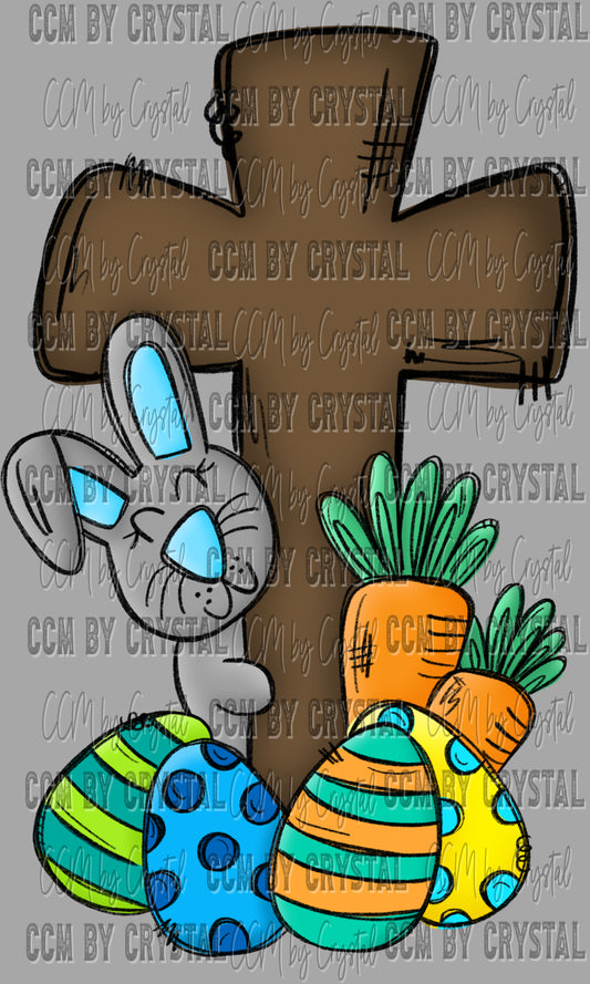 Bunny Cross Easter Eggs Ready to Press Transfer DTF Transfer Sublimation Transfer
