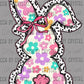 Floral Bunny Easter Ready to Press Transfer DTF Transfer Sublimation Transfer