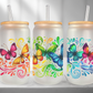 Butterflies UV DTF Transfer 16oz Libby Glass Can Wrap Ready to Apply