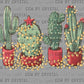 Cactus Christmas Lights UV DTF Transfer Sticker UV Transfer Ready to Apply