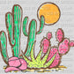 Cactus Desert Western Rodeo Ready to Press Transfer DTF Transfer Sublimation Transfer