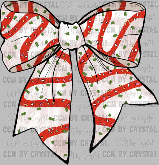 Christmas Cake Bow Ready to Press Transfer DTF Transfer Sublimation Transfer