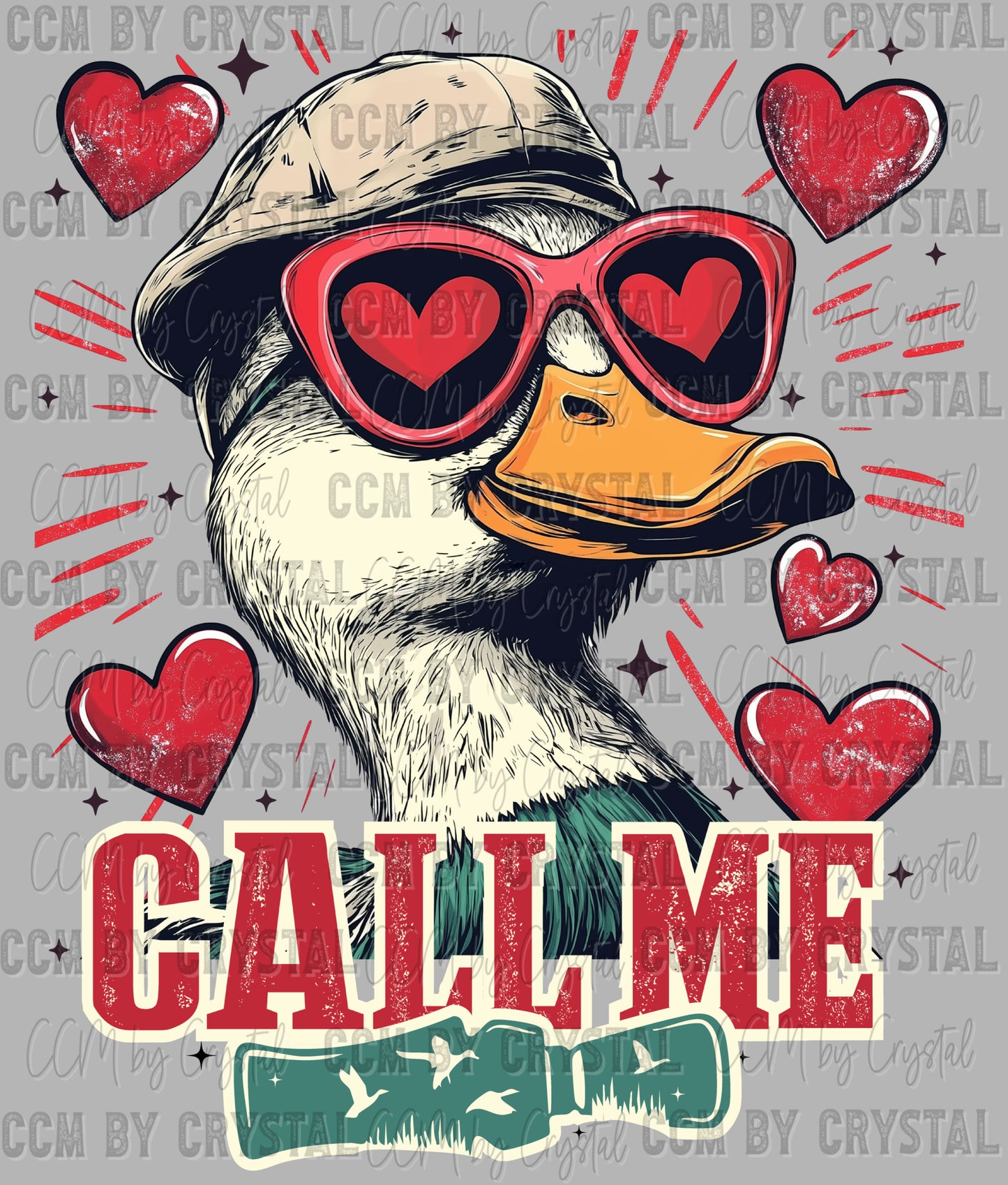 Call Me Duck Valentines Day Ready to Press Transfer DTF Transfer Sublimation Transfer