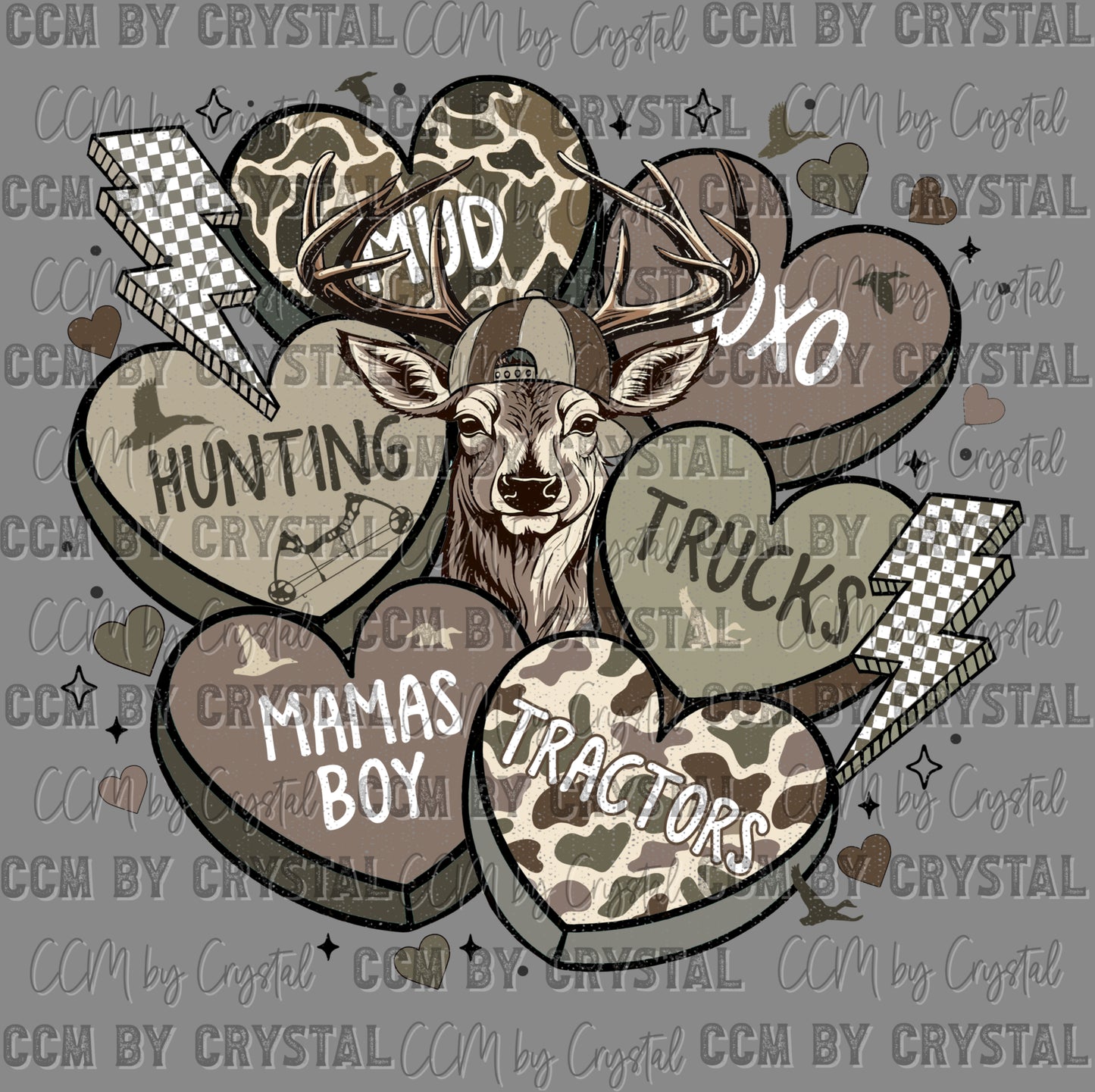 Valentines Day Camo Hearts Ready to Press Instant Peel DTF Transfers Sublimation Transfers
