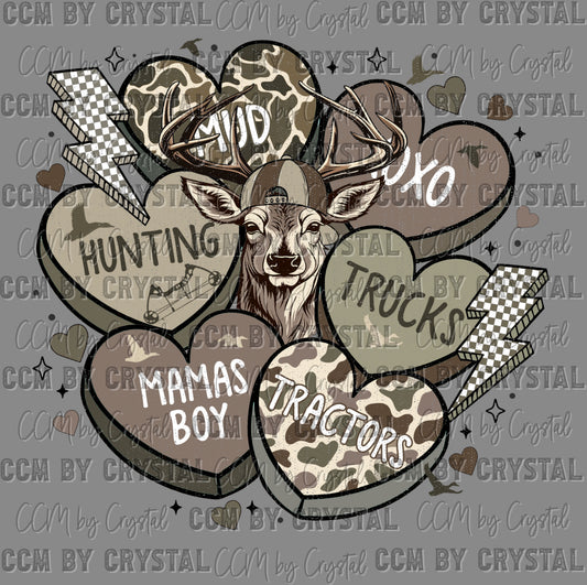 Valentines Day Camo Hearts Ready to Press Instant Peel DTF Transfers Sublimation Transfers