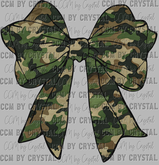 Camo Bow Coquette Ready to Press Transfer DTF Transfer Sublimation Transfer