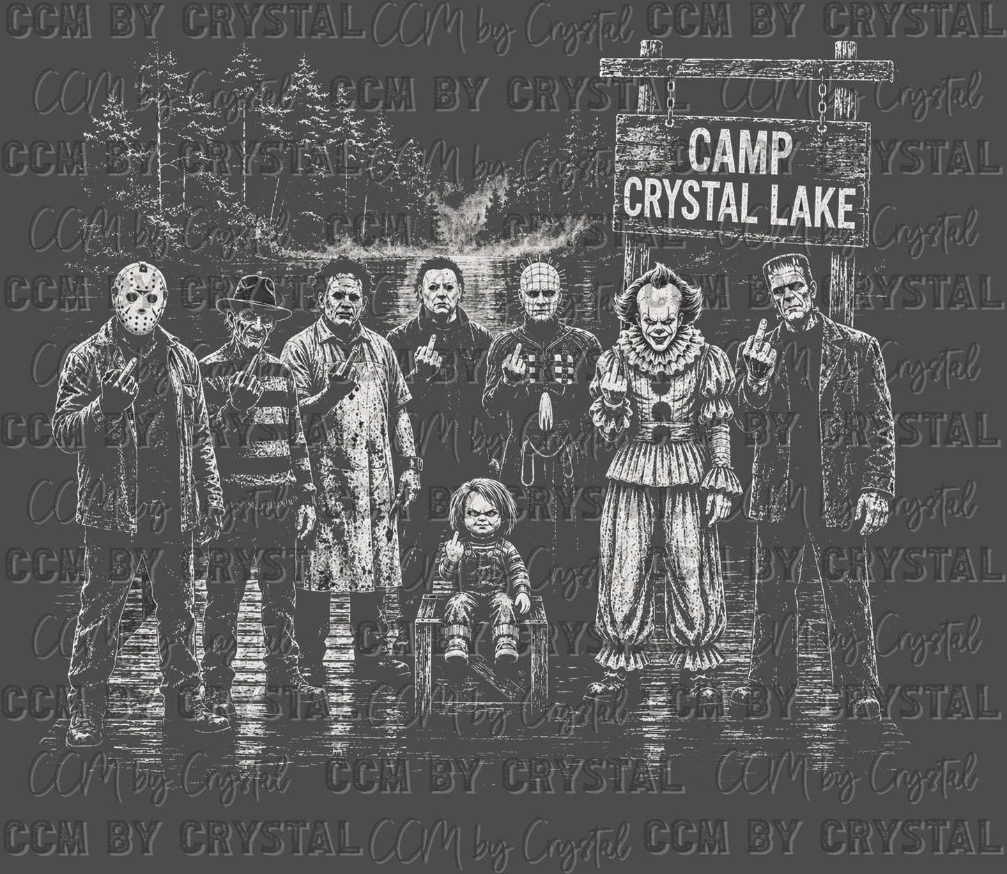 Camp Crystal Horror Characters Halloween Ready to Press DTF Transfers