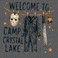 Camp Crystal Hockey Mask Horror Guy Halloween Ready to Press DTF Transfers Sublimation Transfers