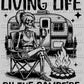 Living Life by the Campfire Skellie Skeleton Ready to Press DTF Transfer Sublimation Transfer