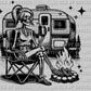 Living Life by the Campfire Pocket Skellie Skeleton Ready to Press DTF Transfer Sublimation Transfer