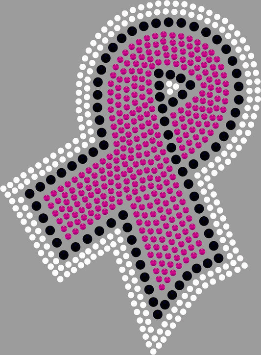 Cancer Awareness Ribbon Pocket Sleeve 3.15 X 4.27 3 Color Spangle Transfer