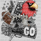 Cardinals Football Faux Sequins Faux Embroidery Ready to Press Transfer