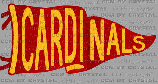 Cardinals Pennant Mascot Ready to Press Transfer DTF Transfer Sublimation Transfer