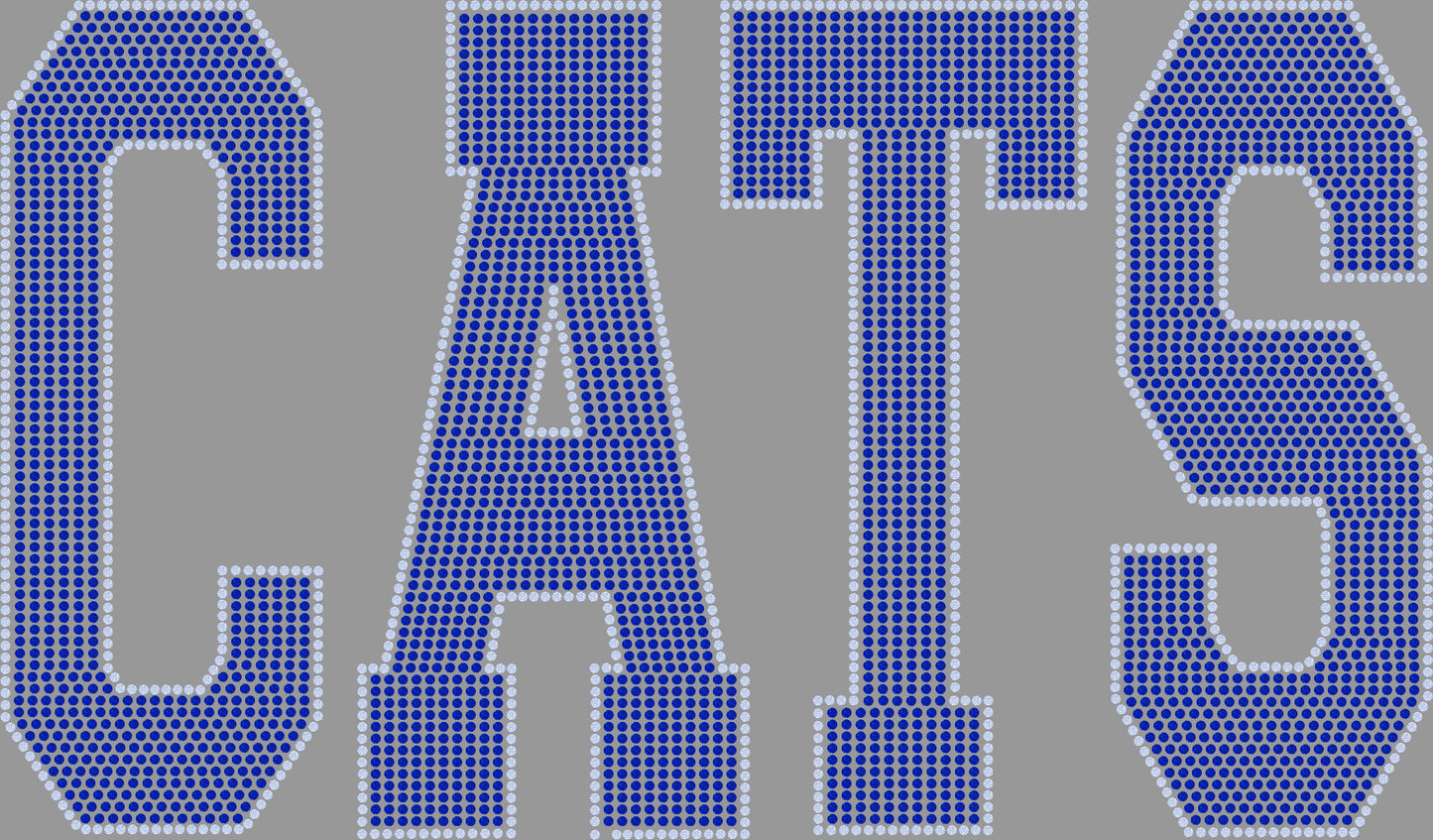 Cats Mascot 2-Colors Approximately 11" wide Spangle Transfer