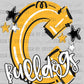 C Bulldogs Cade Yellow Gold Mascot Ready to Press DTF Transfers Sublimation Transfers