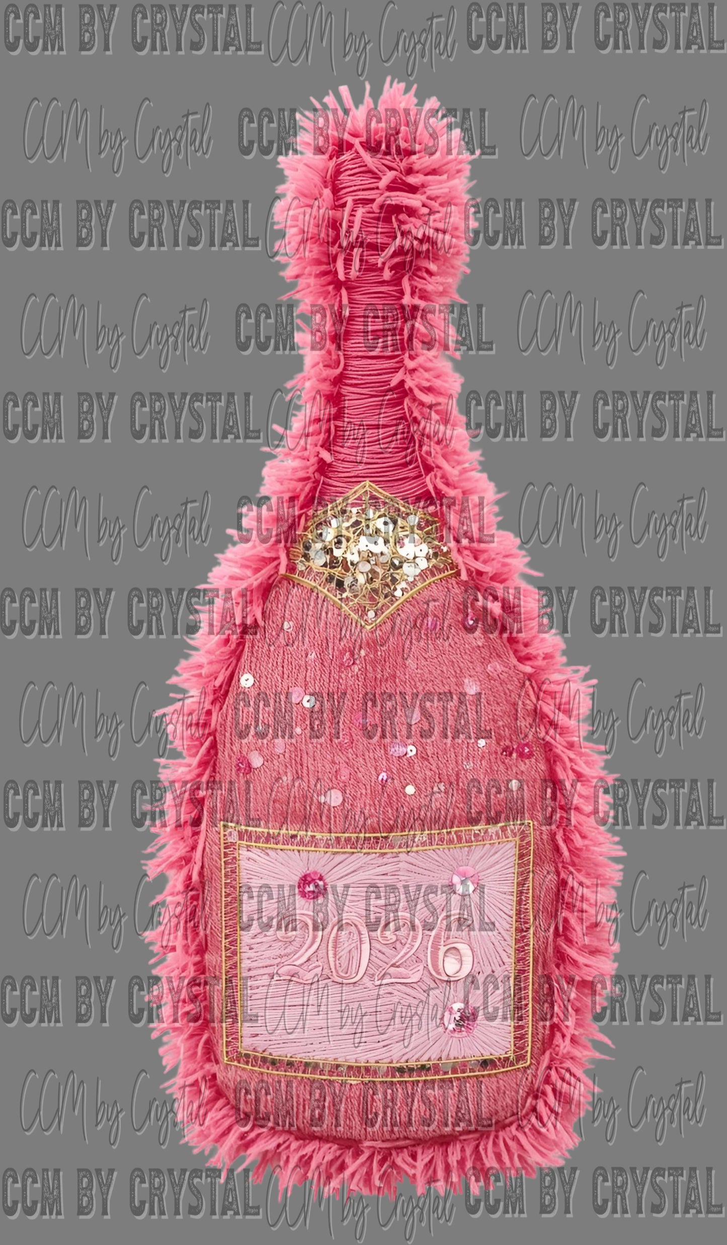 New Year 2026 Faux Fur ChampagneReady to Press Instant Peel DTF Transfers Sublimation Transfers