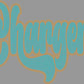 Chargers 2-Color Approximately 11" wide Spangle Transfer