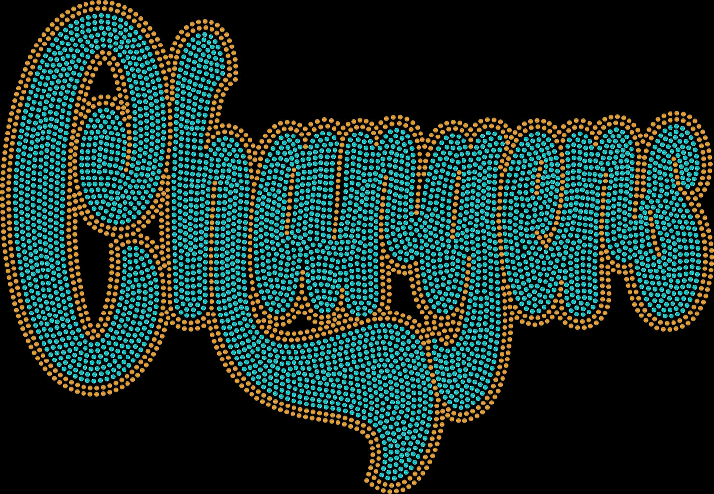 Chargers 2-Color Approximately 11" wide Spangle Transfer