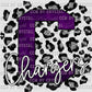 C Chargers Purple with Silver Leopard Background Mascot Ready to Press Transfer