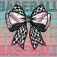 Baseball Checkered Bow Ready to Press Transfer DTF Transfer Sublimation Transfer