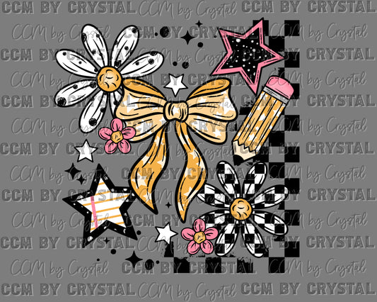 Checkered School Ready to Press Transfer DTF Transfer Sublimation Transfer
