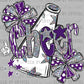 Cheer Purple Faux Fake Glitter Fake Holographic DTF Transfer Sublimation Transfer