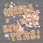Cheers to a New Year Faux Glitter Ready to Press Instant Peel DTF Transfers Sublimation Transfers