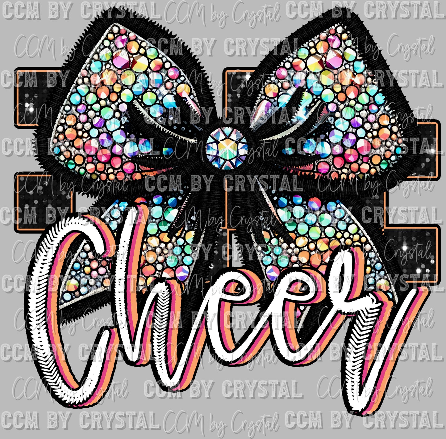 Cheer Faux Rhinestones Effect Ready to Press Transfer DTF Transfer Sublimation Transfer