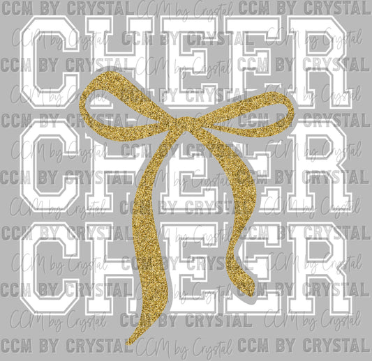 Cheer Gold Bow DTF Transfer