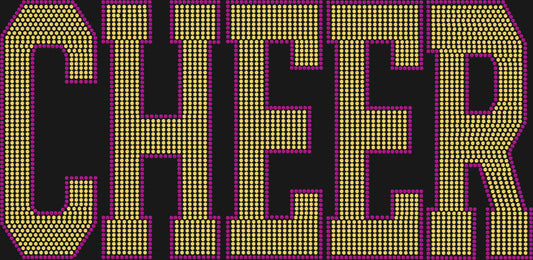Cheer 2-Color Approximately 11" wide Spangle Transfer