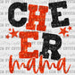 Cheer Mama Orange and Black Faux Sequins Ready to Press Transfer