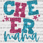 Cheer Mama Teal and Pink Faux Sequins Ready to Press Transfer