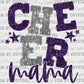 Cheer Mama Silver and Purple Faux Sequins Ready to Press Transfer