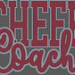 Cheer Coach 2-Color Approximately 11" wide Spangle Transfer