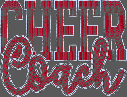 Cheer Coach 2-Color Approximately 11" wide Spangle Transfer