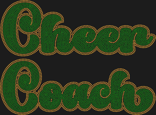 Cheer Coach 2-Color Approximately 11" wide Spangle Transfer