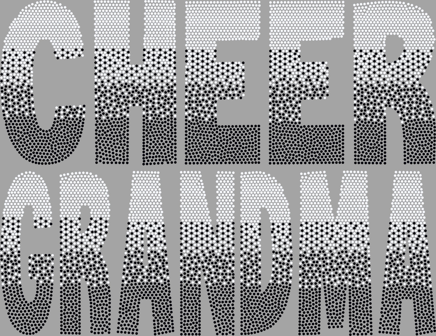 Cheer Grandma Ombre Approximately 13" wide Spangle Transfer