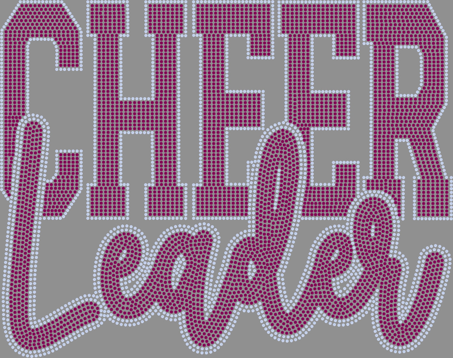 Custom 2 Words  2-Color Approximately 11" wide Spangle Transfer